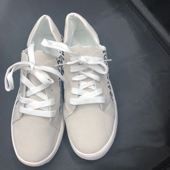 Gray leopard print patchwork sneakers - Picture 6 of 13